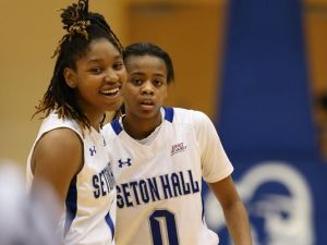 Tabatha Richardson-Smith and Daisha Simmons, two of the reasons the Seton Hall Pirates are back on the women's basketball map. (Source: Seton Hall Athletics)